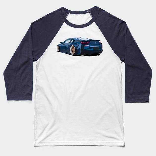 Liberty Walk BMW i8 Baseball T-Shirt by ToonMyRide